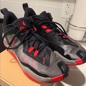 Nike Air Jordan Black and Red Athletic Sneakers